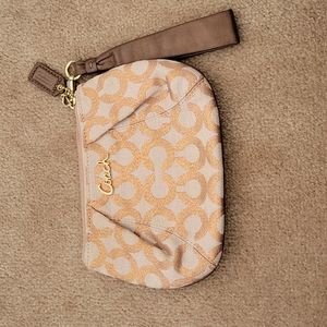 Coach Wristlet Pink Metallic